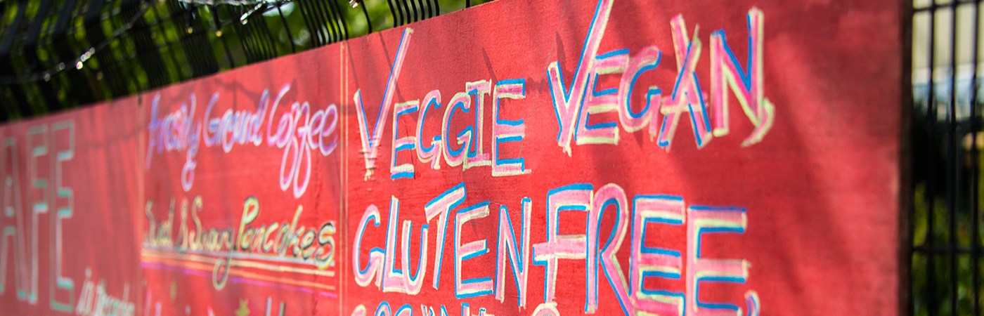 Advertisement for vegan food